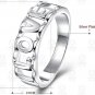 Silver Plated Wedding Jewelry with L-O-V-E Letters Romantic Engagement Ring for Girlfriend(Size 7)