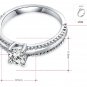 Platinum and Rhodium Plated with AAA Cubic Zirconia Wedding Ring for Women(Size-7)