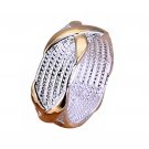 Women's X Silver Plated Golden Wedding Ring Fashion Jewelry (6)