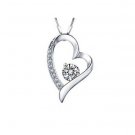 Fashion Amethyst Crystals Heart Shape Pendant Necklace for the one you Love