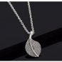 Vintage Silver Small Leaves Pendant Long 18" inches Pendant Necklace for Women.