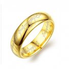 Gold Plated "LORD OF THE RINGS"  Engraved Stainless Steel Ring For Men and Women(Size-8)