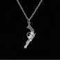 Vintage Silver Gun 18" inches pendant Necklace Fashion Jewelry