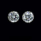 Multi Prongs 8mm 2ct Top Quality Swiss Cubic Zirconia Diamond Stud Earring