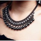 Vintage Statement Black Choker Chain Necklaces Jewelry Crystal Bead Necklace For Women