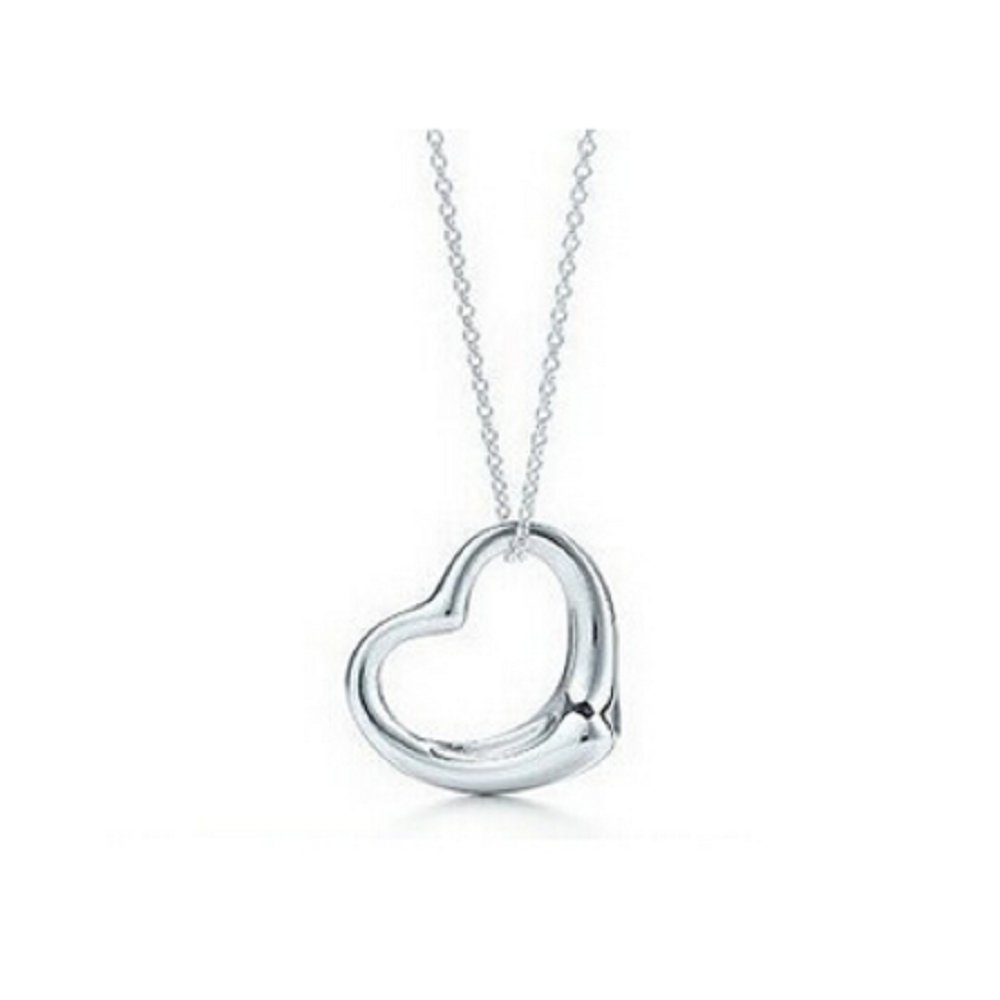 Silver Peach Heart Shape pendant Necklace for Women