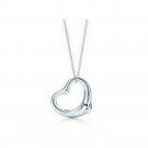 Silver Peach Heart Shape pendant Necklace for Women