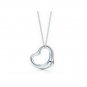 Silver Peach Heart Shape pendant Necklace for Women