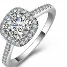 Cubic Zirconia Rhinestone Silver Plated Wedding Ring Jewelry