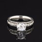 Stainless Steel Circle Cubic Zirconia Diamond Rings For Women