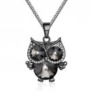 Crystal Owl Necklace Vintage Cubic Zirconia Diamond Long Chain Pendant Necklace