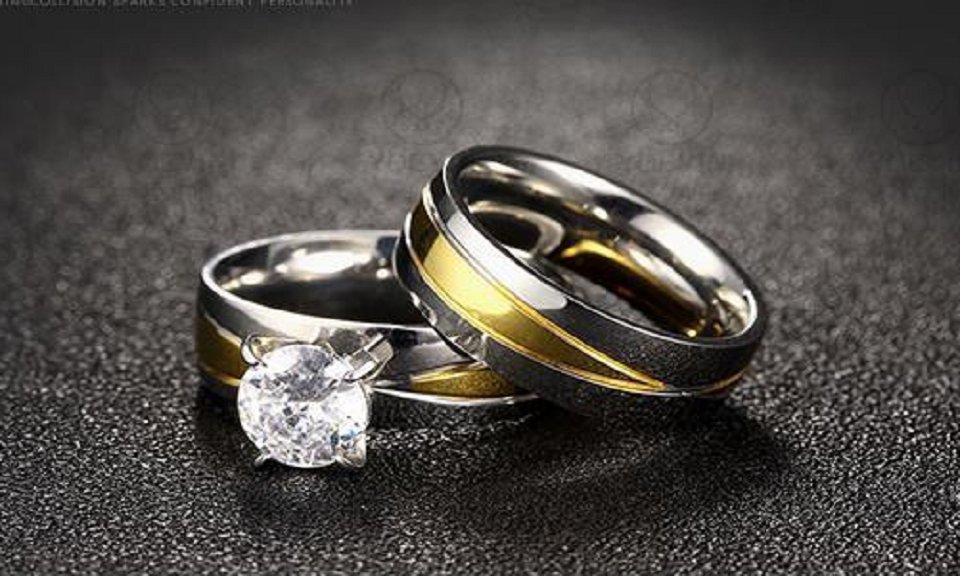 Non Fading Titanium Steel Double Ring For Women