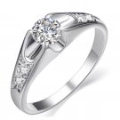 White Gold Plated Mounting 0.5 ct Cubic Zirconia Wedding Ring