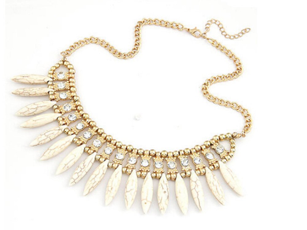 Crystal Pendant Chain Choker Chunky Statement Bib Necklace