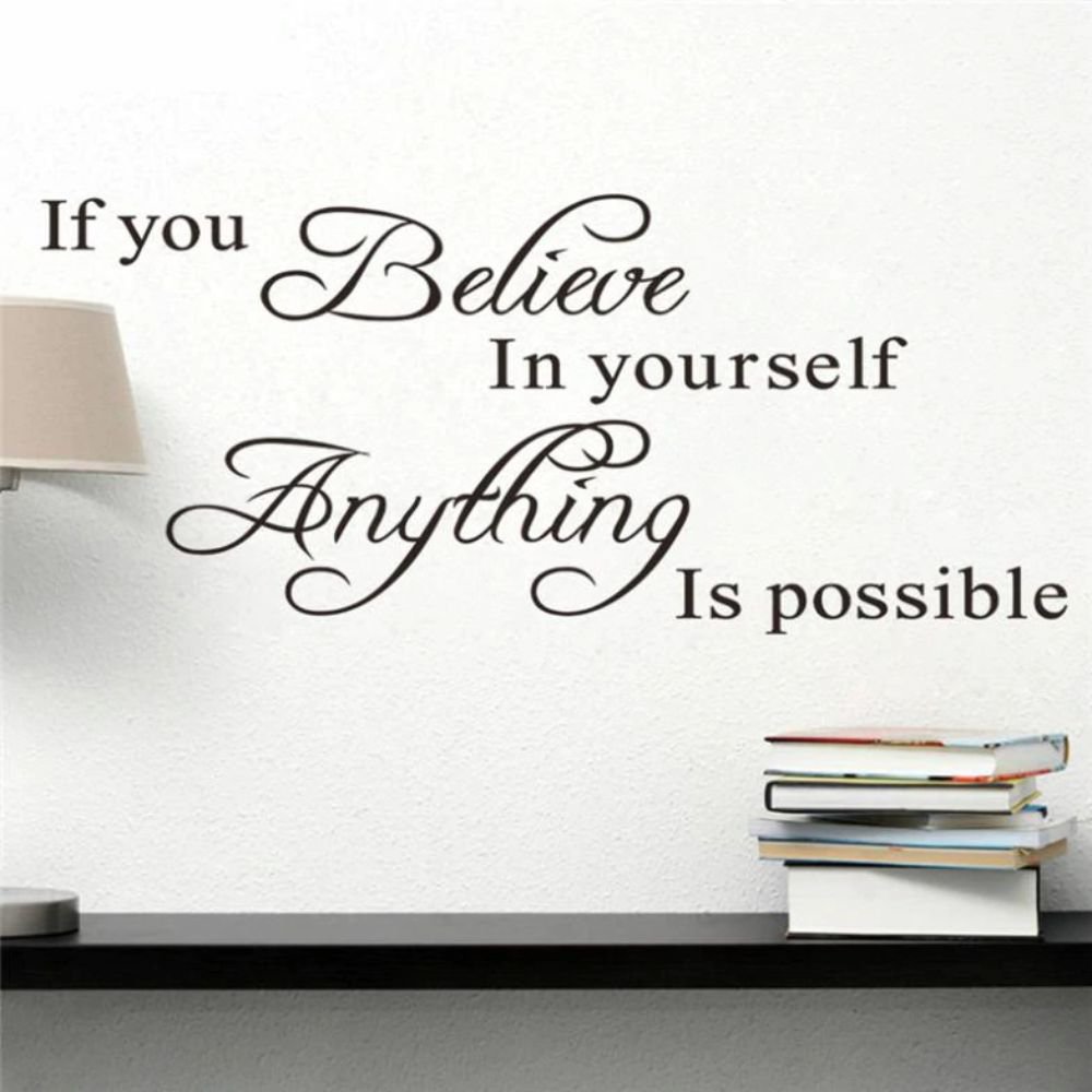 If you believe in yourself anything is possible inspirational Quotes Viny Wall Decals Decor Stickers