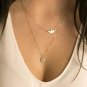 Simple Wild Lady Double Peace Pigeons Gold Necklace