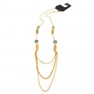 Fashion Golden Layered Chain Crystal Pendant Necklace For Women