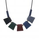Statement Colorful Wood Beads Pendant Necklace For Women