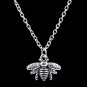 Cute Bee Charm Chain Silver Honey Bee Statement Pendant Necklace For Women