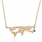 Fashion Gold World Map Combination Pendant Necklace For Women