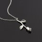 Femme Collier Silver Choker Boho Flower Statement Pendant Necklace For Women