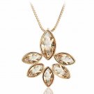 Fashion Snowflake Crystal Neckalce Pendant Necklace For Women (Gold)