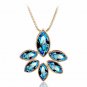 Fashion Snowflake Crystal Neckalce Pendant Necklace For Women (Blue)