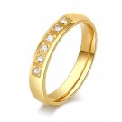 Fashion Five CZ With Petal Personalized Stainless Steel Ring For Women (7)