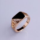 Fashion Good Quality Gold-Color Black Enamel Men Finger Ring For Men (7)