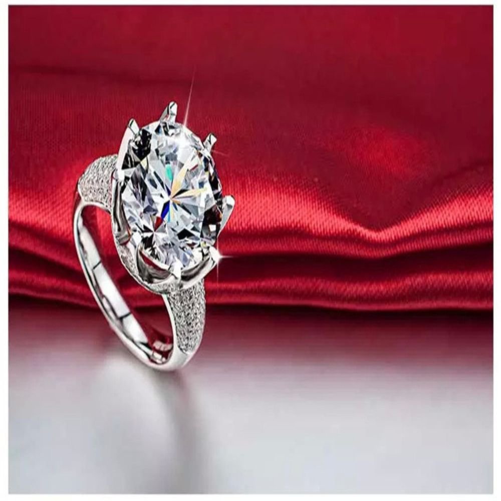 Big CZ Crystal Silver Color Heart Ring For Women (8)