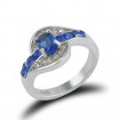 Fashion Vinatge Blue Color Oval Zircon Stone Ring For Women (8)