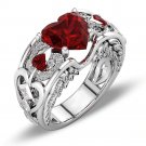 Fashion Crystal Trendy HollowHeart Crown Bride Ring For Women (6)