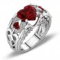 Fashion Crystal Trendy HollowHeart Crown Bride Ring For Women (7)