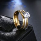 Fashion Brilliant CZ Titanium Stainless Steel Ring For Women (7)