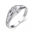 Fashion White Gold Color Mounting 0.5 ct CZ Cubic Zirconia Ring For Women (8)