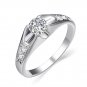 Fashion White Gold Color Mounting 0.5 ct CZ Cubic Zirconia Ring For Women (6)
