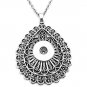 Silver Plated Snap Button Pendant Necklace For Women