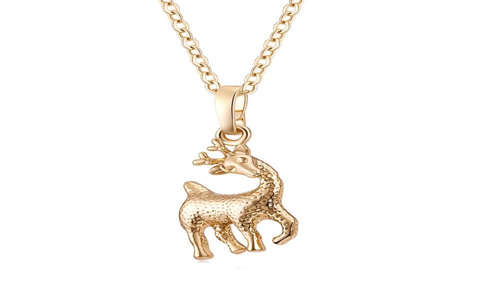 Fashion Deer Shape Gold Plated Pendant Necklace