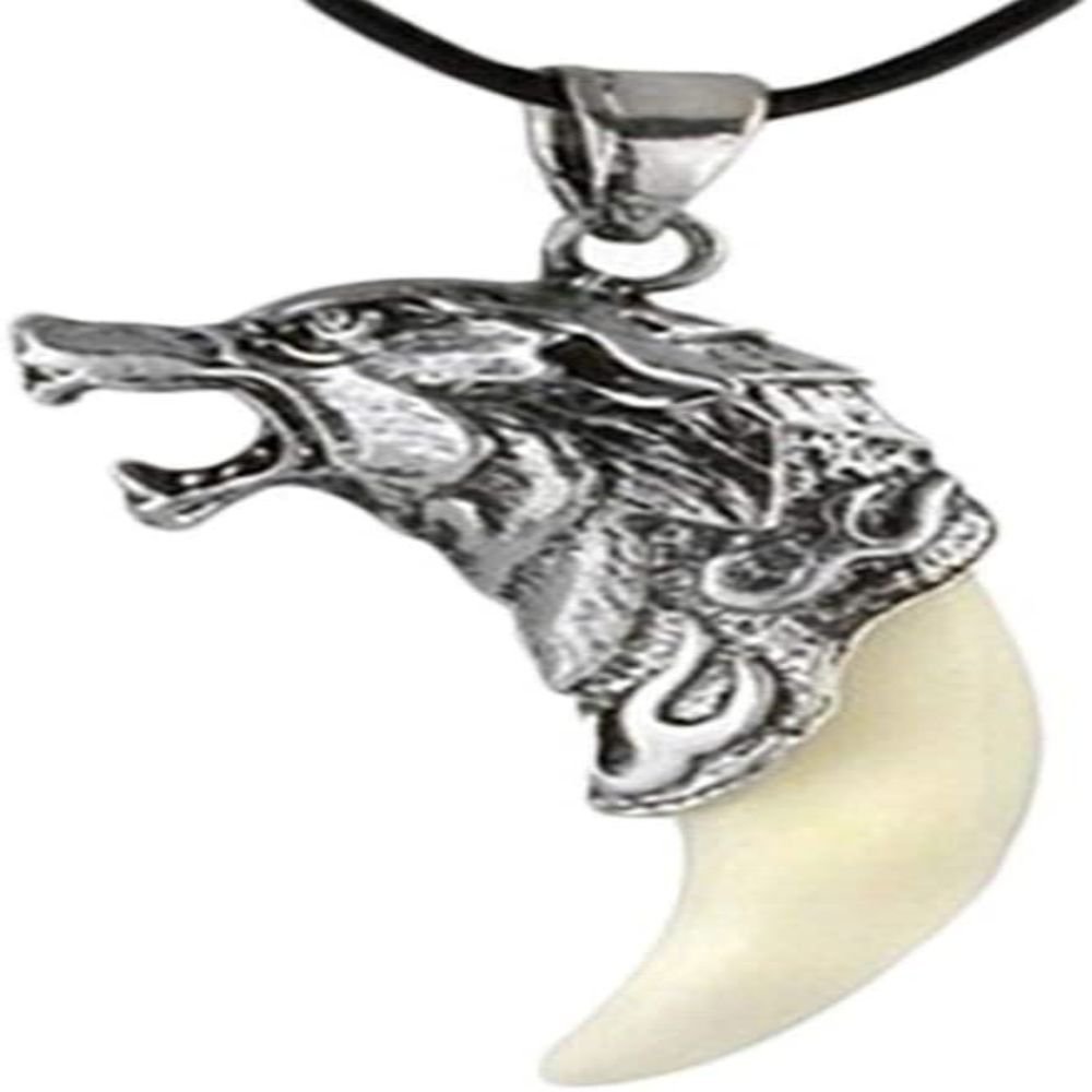 Fashion Brave Men Wolf Tooth Spike Punk Pendant Necklace For Women