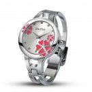 Fashion Luxury Bracelet Quartz Crystal Ladies Watch For Women (Pink)