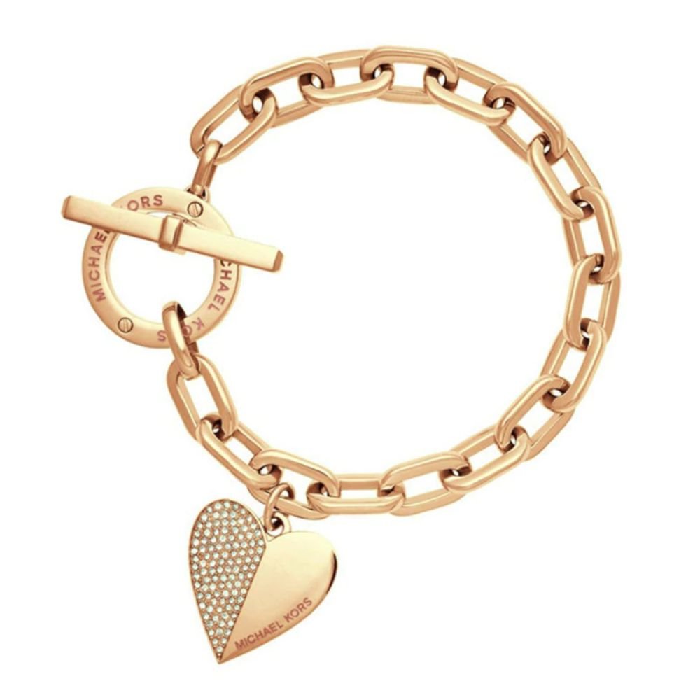 Fashion Exquisite Polishing Crystal Trendy Heart Metal Cuff Bracelet (Gold)