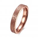Top Quality 4mm And 6mm Wide Titanium Steel Rose Gold Color Frosted Ring For Woman (7)