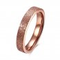 Top Quality 4mm And 6mm Wide Titanium Steel Rose Gold Color Frosted Ring For Woman (8)