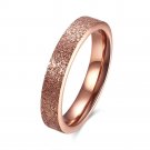 Top Quality 4mm And 6mm Wide Titanium Steel Rose Gold Color Frosted Ring For Woman (9)