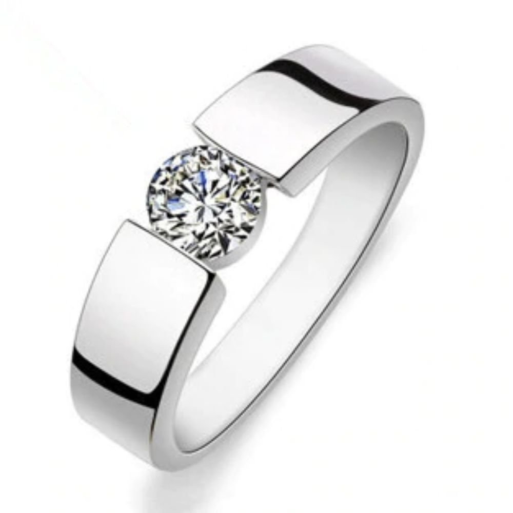 Silver Color Zirconia Love wedding Ring For Women (9)
