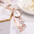Fashion Luxury Casual Flower Strap Dress Elegance Quartz Bracelet Watch (White)