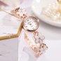 Fashion Luxury Casual Flower Strap Dress Elegance Quartz Bracelet Watch (White)