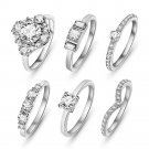 Fashion High Quality Crystal Gold/silver Ring Set Set For Women (Silver)