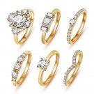 Fashion High Quality Crystal Gold/silver Ring Set Set For Women (Gold)