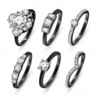 Fashion High Quality Crystal Gold/silver Ring Set Set For Women (Black)